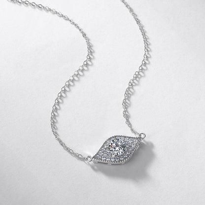 Round Lab-Grown Diamond Halo Pendant Necklace - S925 Sterling Silver