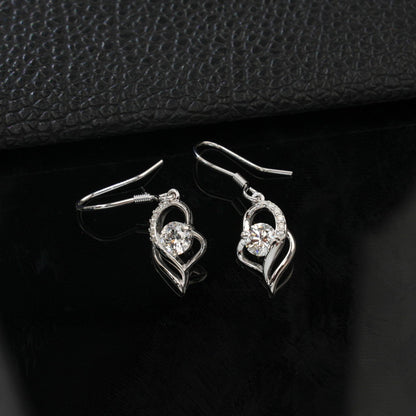 Cupid's Arrow Lab-Grown Diamond Dangle Hook Earrings - S925 Sterling Silver