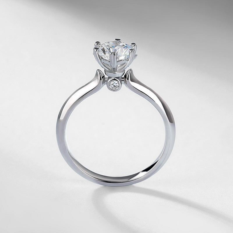 Classic 1ct Lab-Grown Diamond 6-Prong Solitaire Ring - S925 Sterling Silver