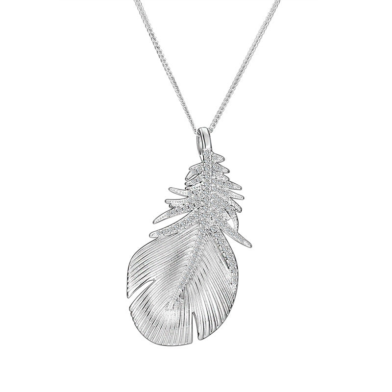 Dapaza S925 Sterling Silver Highlight Wings Two Wear Necklace Brooch