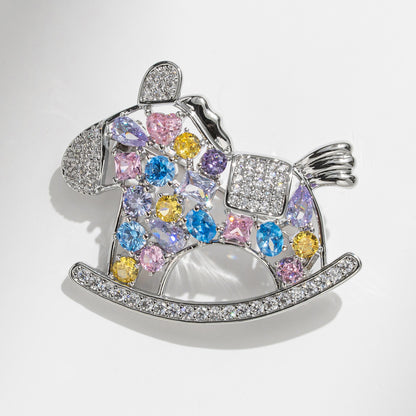 Dapaza Colored Trojan Horse Brooch