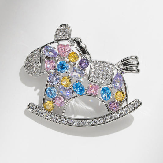 Dapaza Colored Trojan Horse Brooch