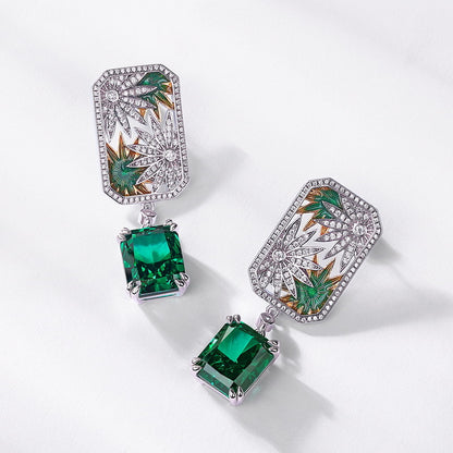 Modern Deco: Geometric Hollow Statement Stud Earrings | 925 Silver | Dapaza
