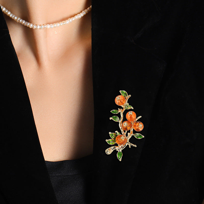 Artsy Pastoral Persimmon Brooch