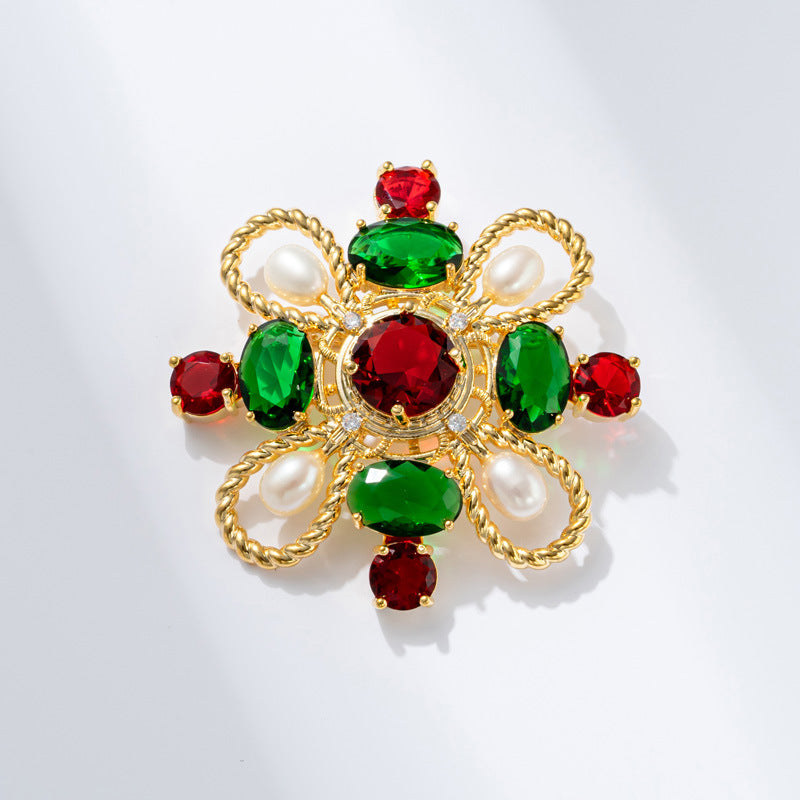 Vintage Pearl Clover Brooch