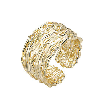Dapaza S925 Silver Geometric Textured Ring