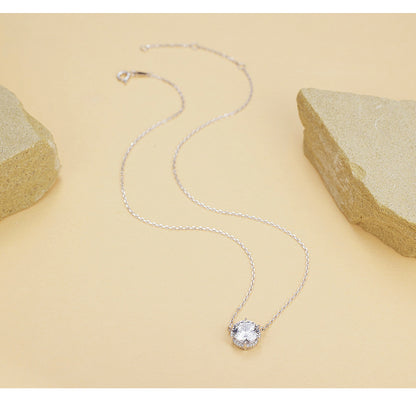 S925 Sterling Silver Necklace Female Niche Design Inlaid Zircon Collarbone Chain
