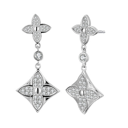 925 Sterling Silver Zirconium Personalized Trend Stud Earrings