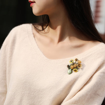 Vintage Van Gogh Sunflower Brooch