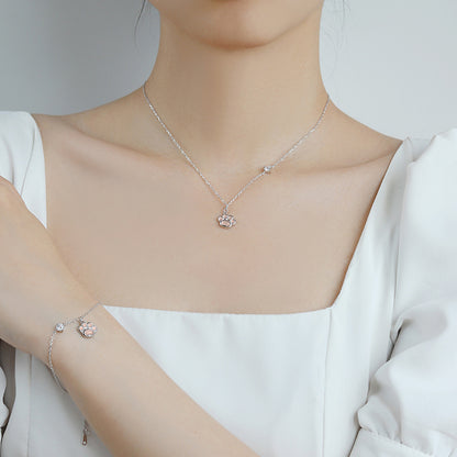 Dapaza Cat Claw Powder Crystal Necklace Female Pendant