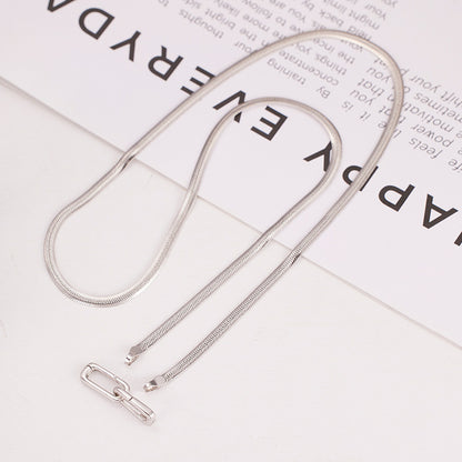 Snake bone chain necklace 925 sterling silver cold style design stacking universal buckle bare chain clavicle chain silver jewelry