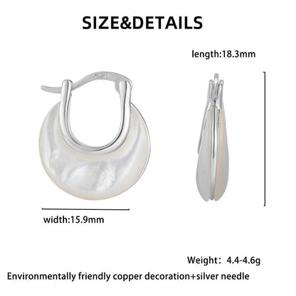 Double-sided Mother-of-pearl Earrings: Luxurious, Sophisticated, and Perfect for Work. Exquisite and Unique Ear Cuffs