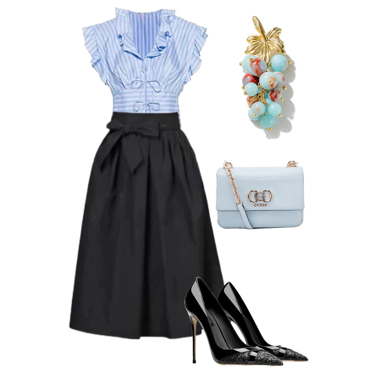 Tianhe Stone Grape Brooch Coat Anti-light Corsage Accessories