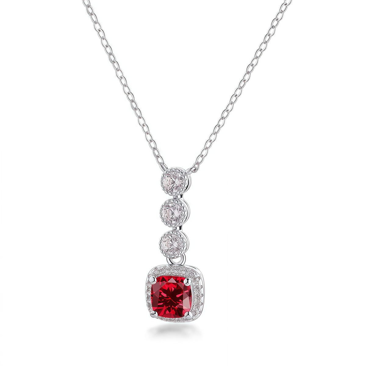 Premium Old World Romance: Vintage Lab-Grown Gemstone Pendant Necklace | 925 Silver