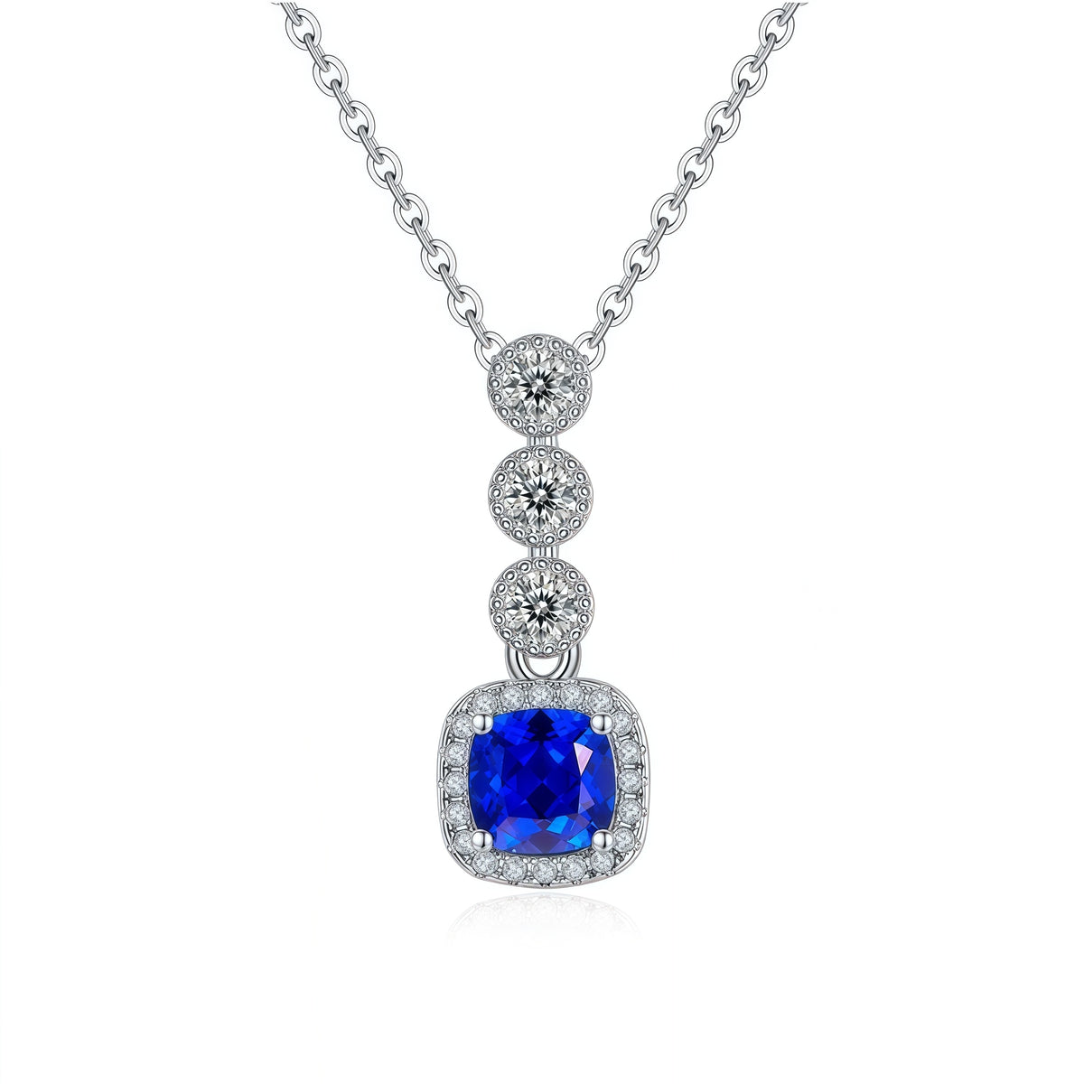 Premium Old World Romance: Vintage Lab-Grown Gemstone Pendant Necklace | 925 Silver