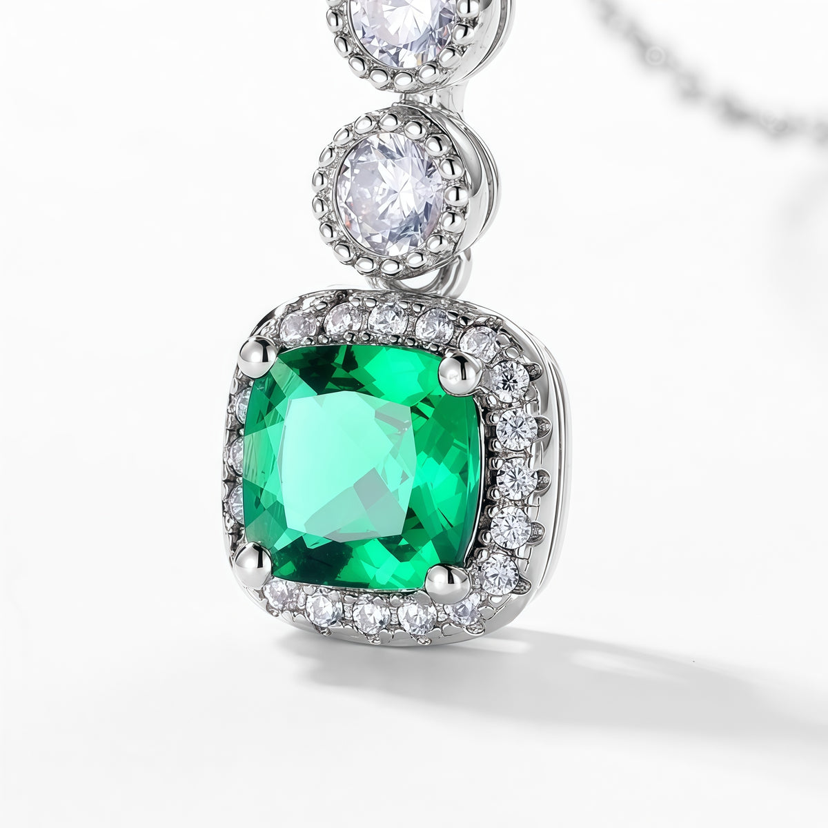 Premium Old World Romance: Vintage Lab-Grown Gemstone Pendant Necklace | 925 Silver