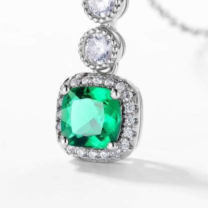 Premium Old World Romance: Vintage Lab-Grown Gemstone Pendant Necklace | 925 Silver