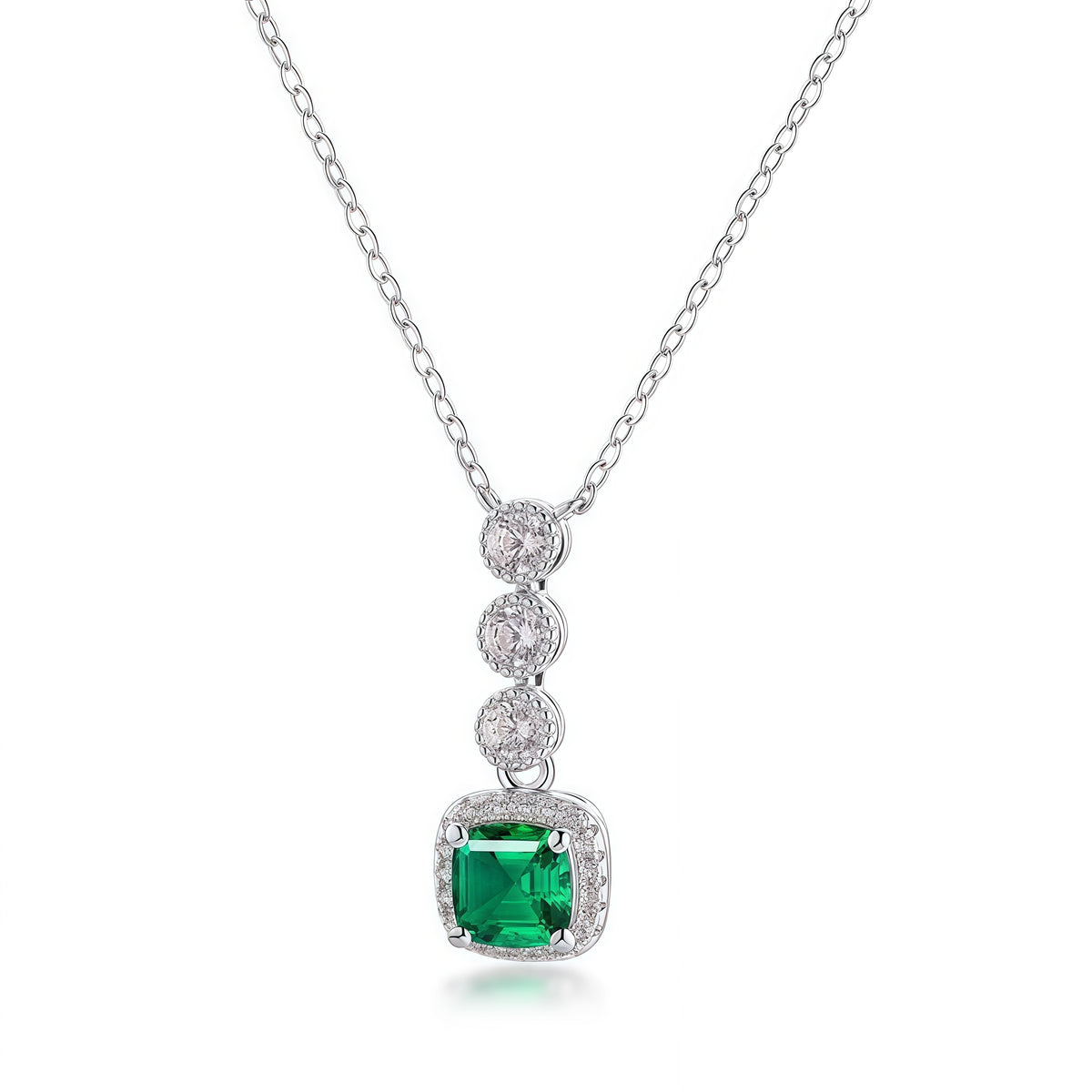 Premium Old World Romance: Vintage Lab-Grown Gemstone Pendant Necklace | 925 Silver
