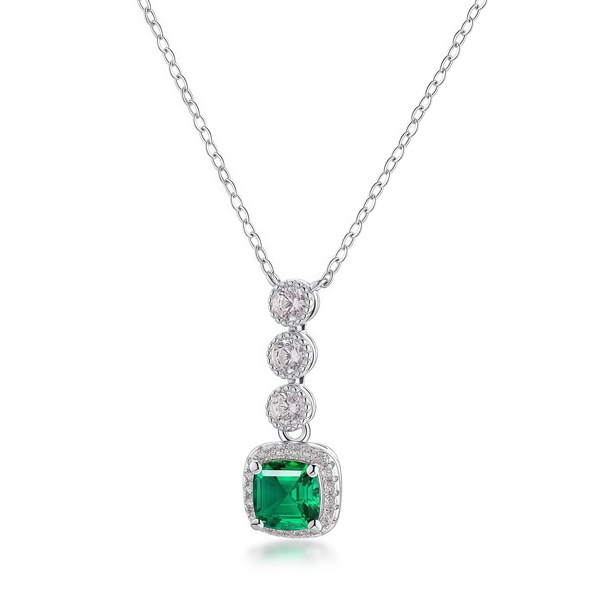 Premium Old World Romance: Vintage Lab-Grown Gemstone Pendant Necklace | 925 Silver