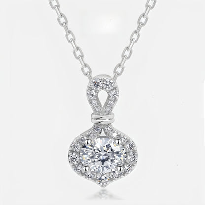 Oval-Cut 1.05ct Lab Diamond Halo Pendant - S925 - Dapaza