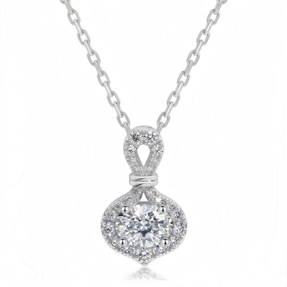 Oval-Cut 1.05ct Lab Diamond Halo Pendant - S925 - Dapaza