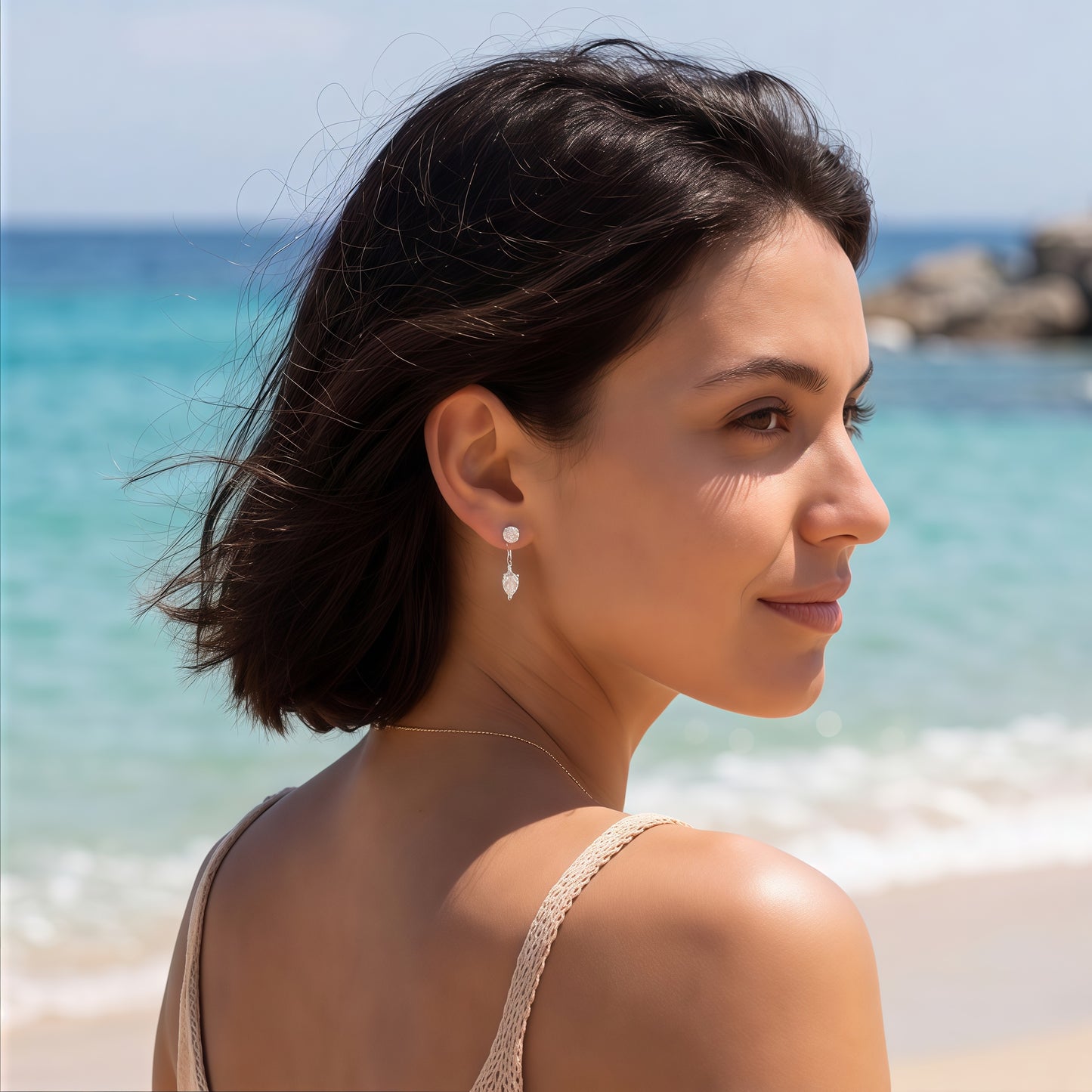 Pear & Round 2.0ctw HPHT Lab Diamond Ear Jacket - S925 - Dapaza
