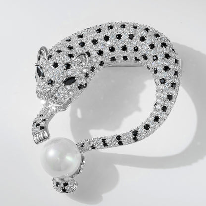 Diamond Leopard Brooch Pin | Gold & Silver Animal Jewelry
