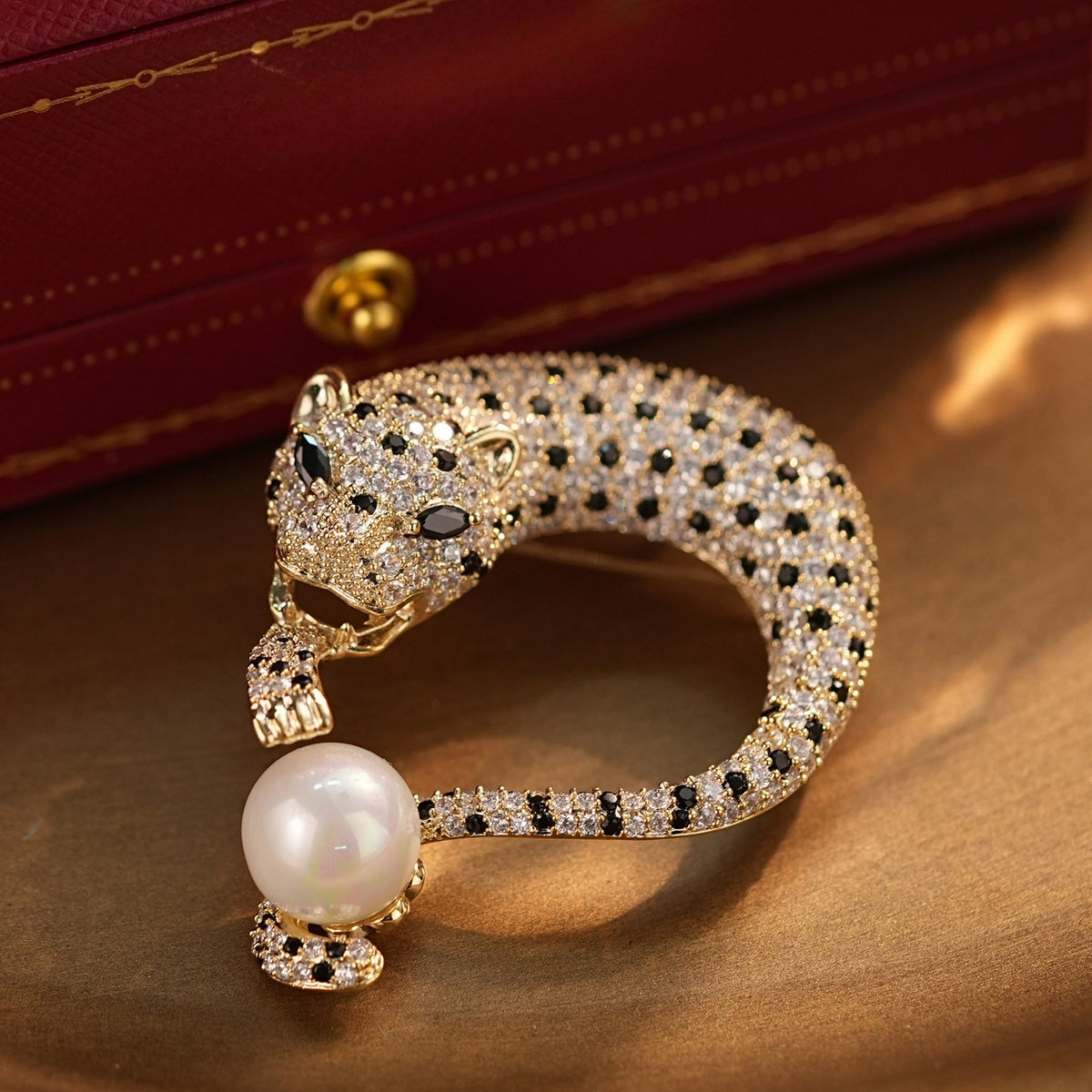 Diamond Leopard Brooch Pin | Gold & Silver Animal Jewelry