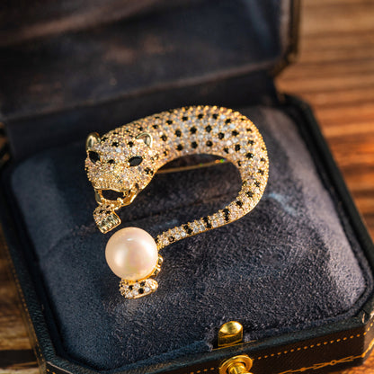 Diamond Leopard Brooch Pin | Gold & Silver Animal Jewelry