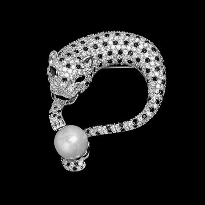 Diamond Leopard Brooch Pin | Gold & Silver Animal Jewelry