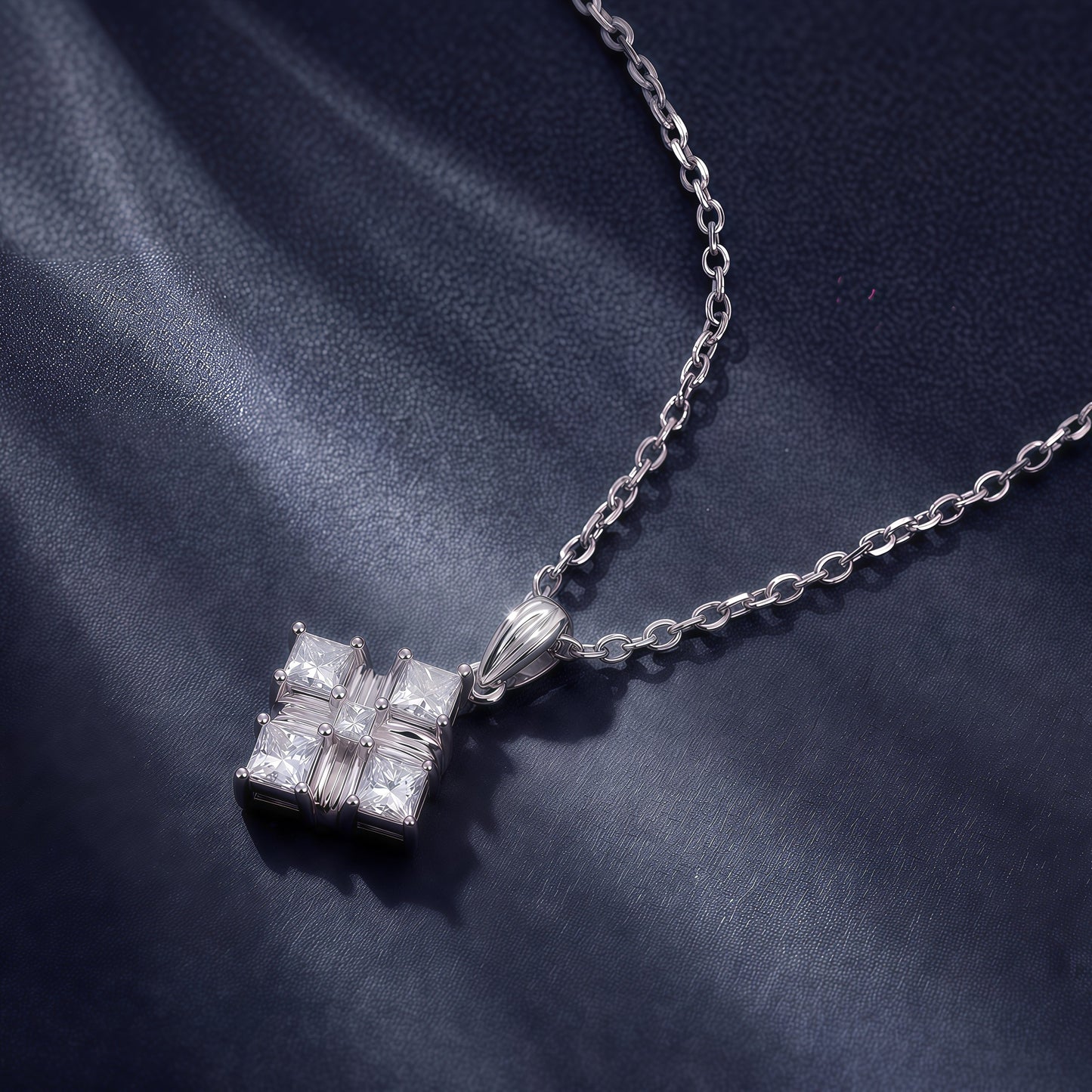 Princess-Cut 0.7ctw Lab Diamond Geometric Pendant - S925 - Dapaza