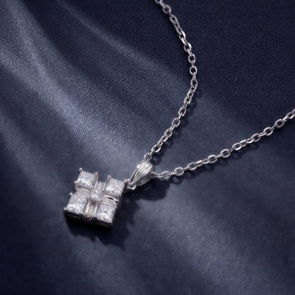 Princess-Cut 0.7ctw Lab Diamond Geometric Pendant - S925 - Dapaza