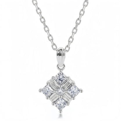 Princess-Cut 0.7ctw Lab Diamond Geometric Pendant - S925 - Dapaza
