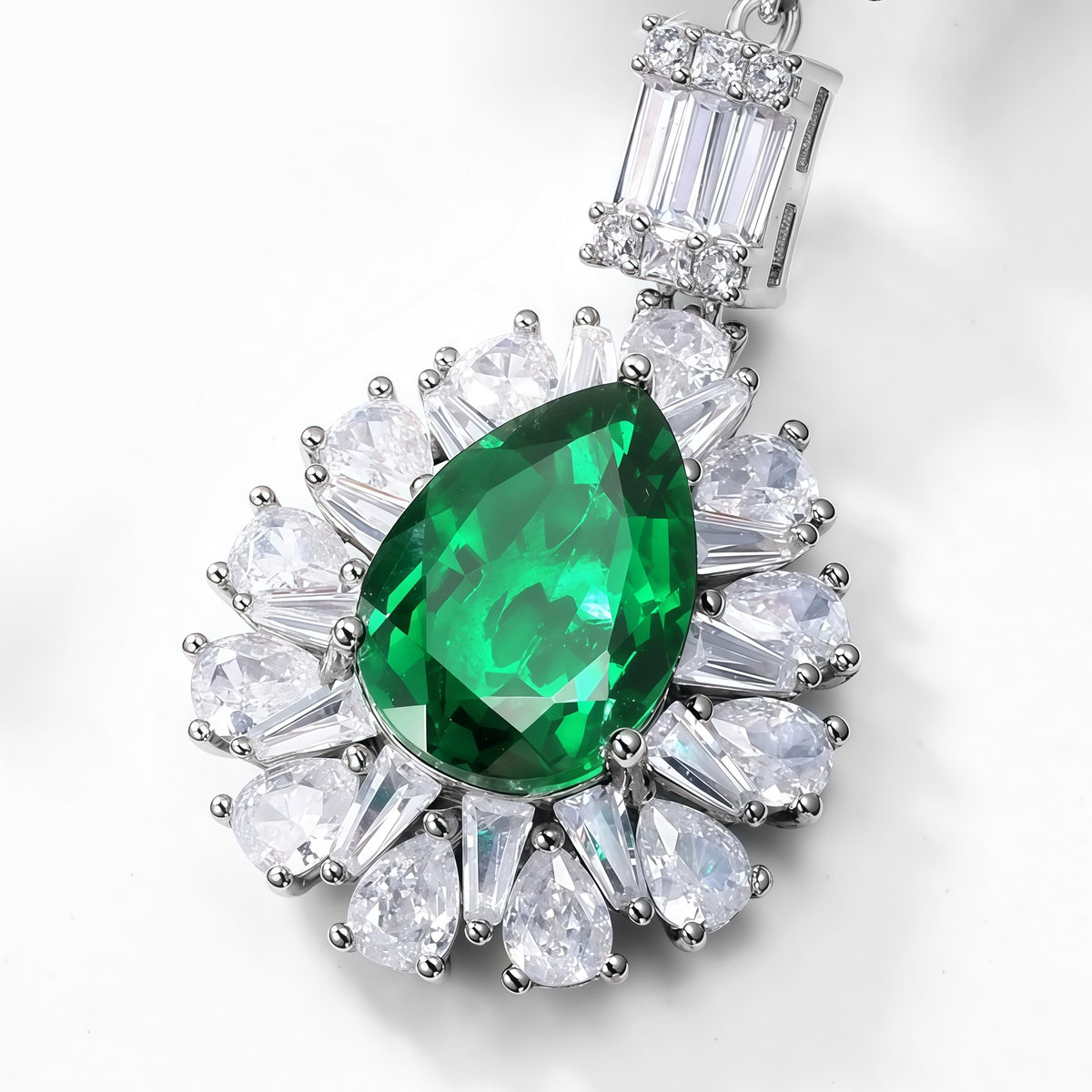 Premium Regal Aura: Vintage Lab-Grown Emerald Statement Drop Earrings | 925 Silver