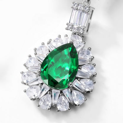 Premium Regal Aura: Vintage Lab-Grown Emerald Statement Drop Earrings | 925 Silver