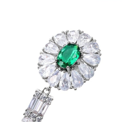 Premium Regal Aura: Vintage Lab-Grown Emerald Statement Drop Earrings | 925 Silver