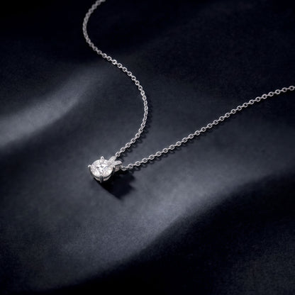 Round 1.37ct Lab Diamond Solitaire Pendant - S925 - Dapaza