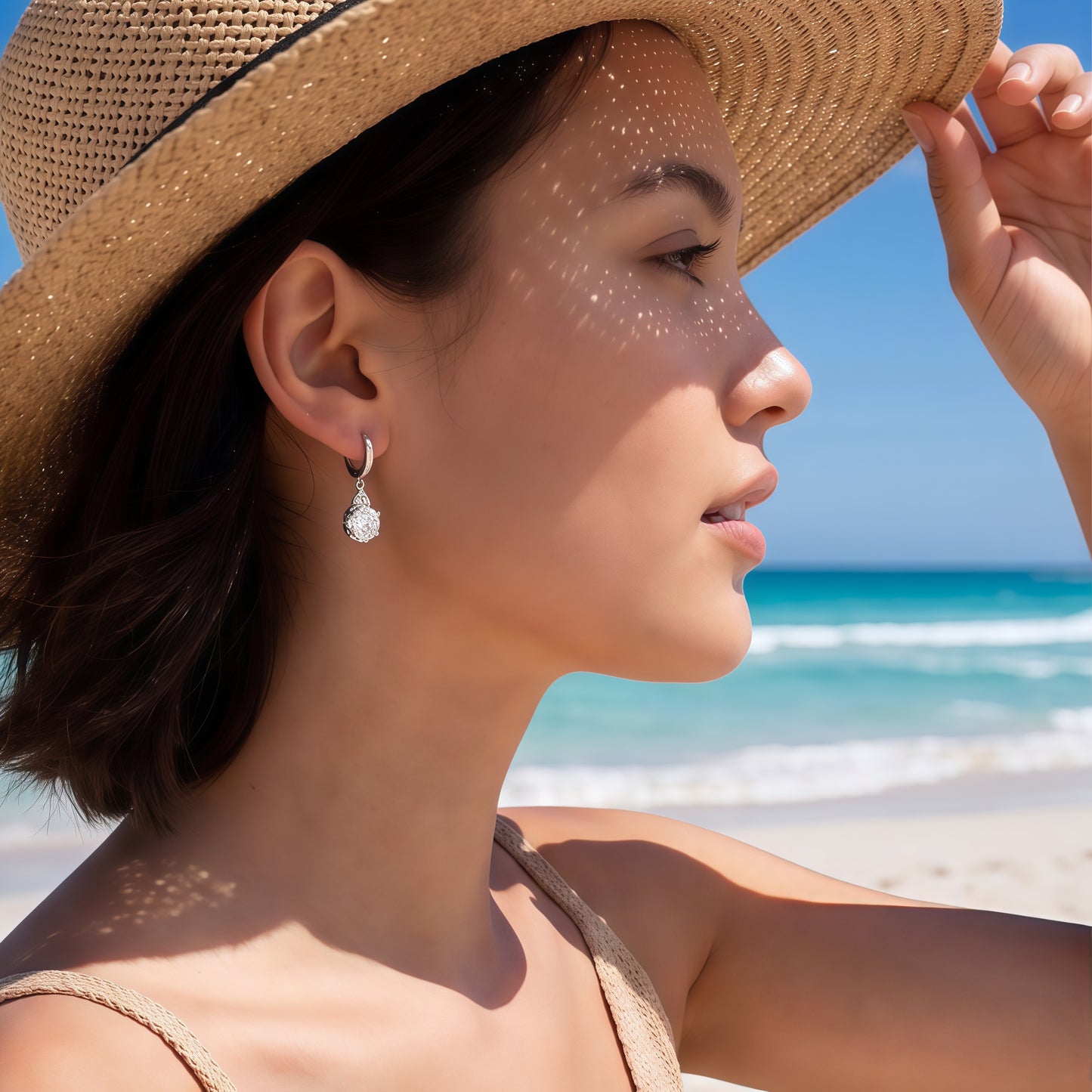 Round 1.79ctw HPHT Lab Diamond Huggie Dangle Earrings - S925 - Dapaza