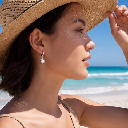 Round 1.79ctw HPHT Lab Diamond Huggie Dangle Earrings - S925 - Dapaza