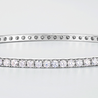 Round Lab Diamond Row Bangle - 2.7ct - Solid PT950 Platinum - Dapaza