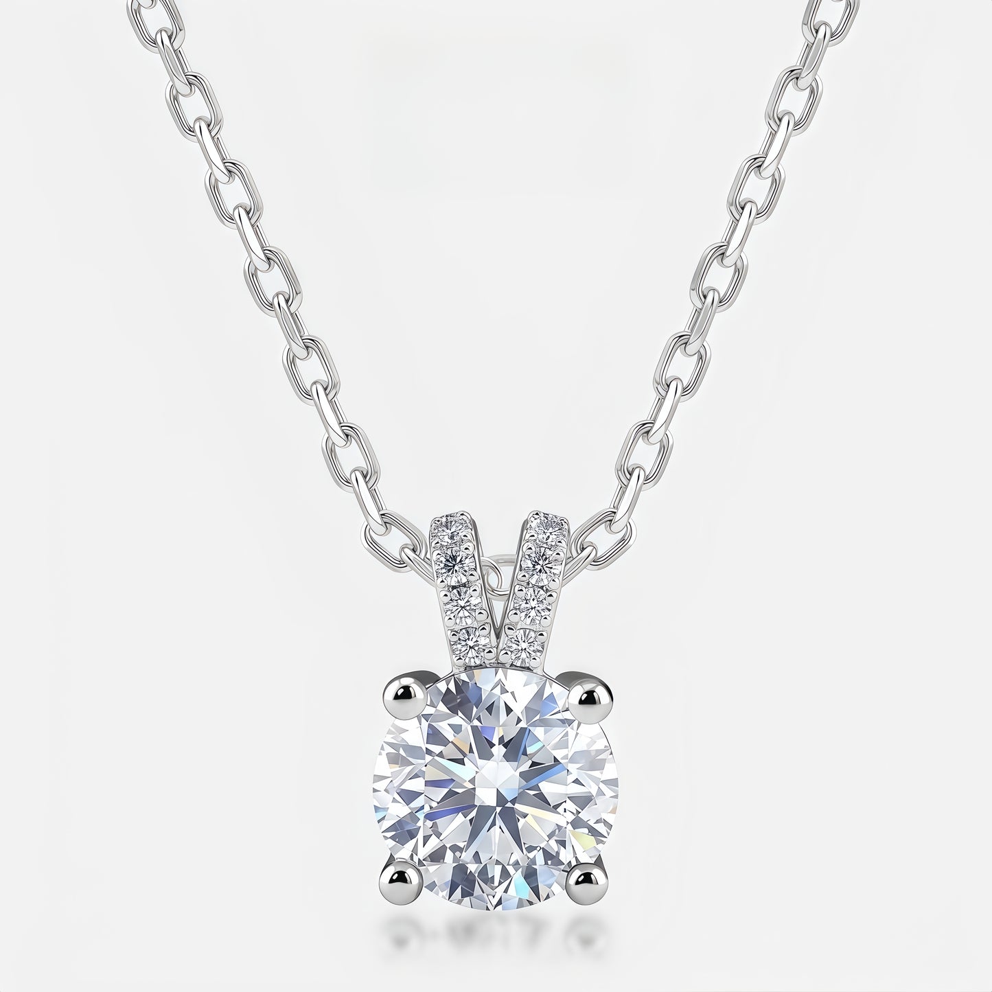 Round 1.37ct Lab Diamond Solitaire Pendant - S925 - Dapaza