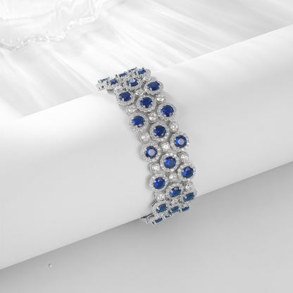 Premium Royal Brilliance: Full-Pavé Lab-Grown Emerald Tennis Bracelet | 925 Silver