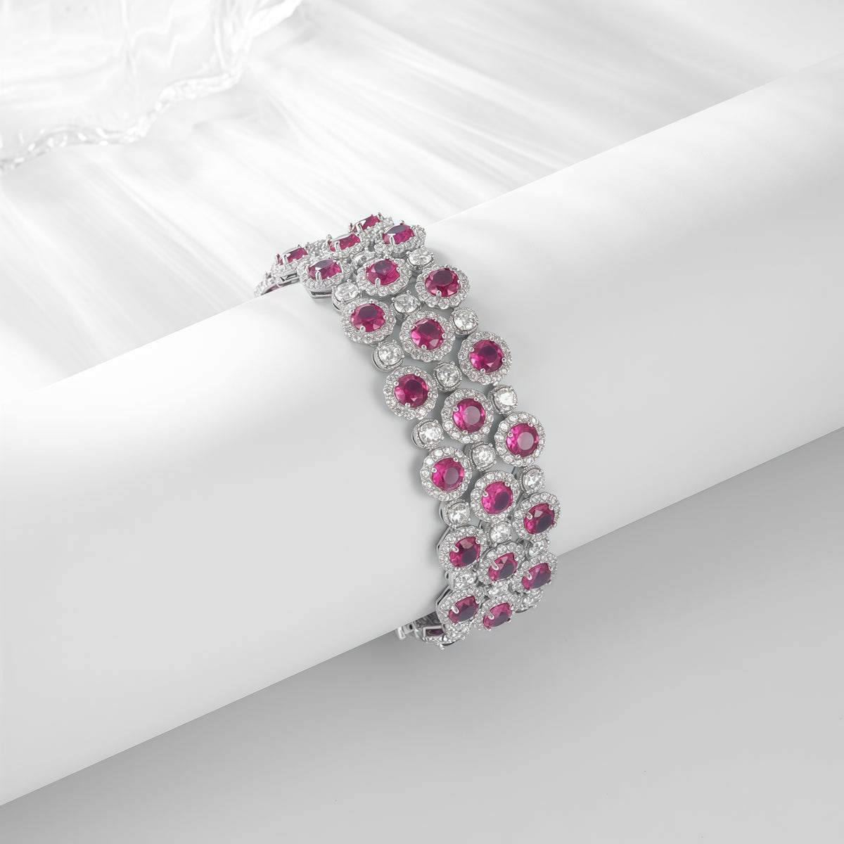 Premium Royal Brilliance: Full-Pavé Lab-Grown Emerald Tennis Bracelet | 925 Silver