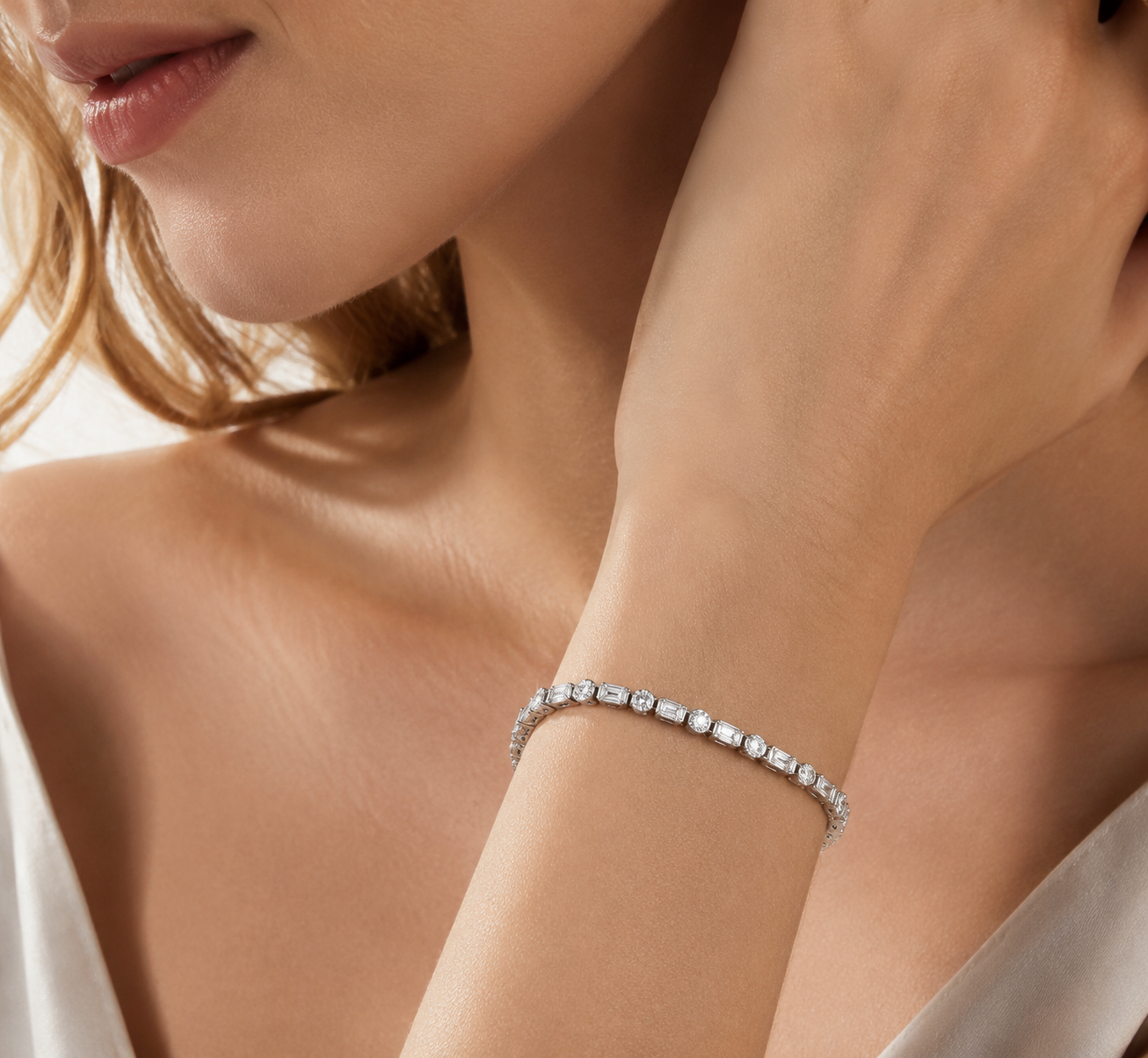 5.95ctw Round Brilliant Cut CVD Lab Grown Diamond Classic Tennis Bracelet in Solid PT950 Platinum