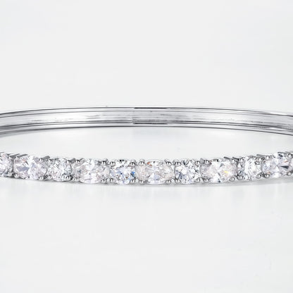 2.7ctw Round Brilliant Cut Lab Grown Diamond Classic Pavé Bangle in Solid PT950 Platinum