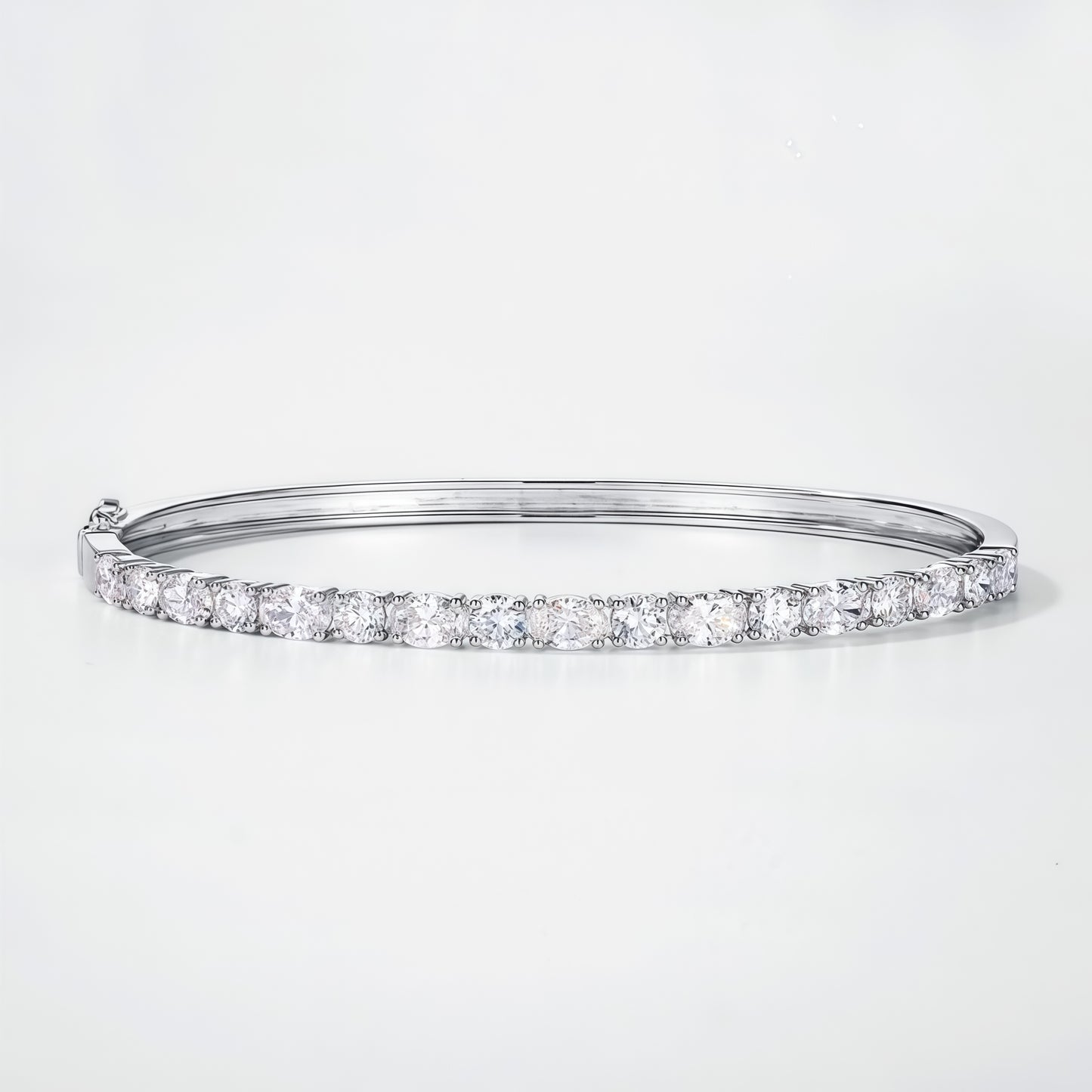 2.7ctw Round Brilliant Cut Lab Grown Diamond Classic Pavé Bangle in Solid PT950 Platinum