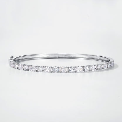 2.7ctw Round Brilliant Cut Lab Grown Diamond Classic Pavé Bangle in Solid PT950 Platinum