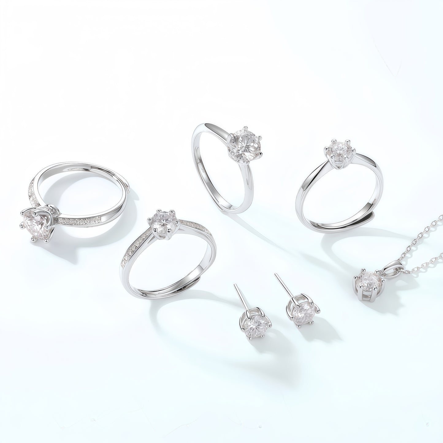 Classic Snowflake Moissanite Stud Earrings - S925 Sterling Silver