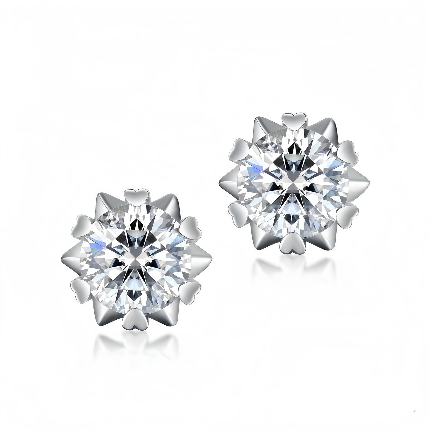 Classic Snowflake Moissanite Stud Earrings - S925 Sterling Silver