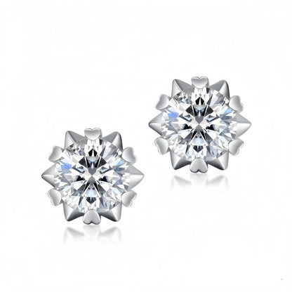 Classic Snowflake Moissanite Stud Earrings - S925 Sterling Silver